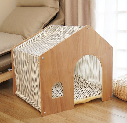 Mekidulu Cat house Wooden Cat den -Cardboard cat house(52X47X50CM)