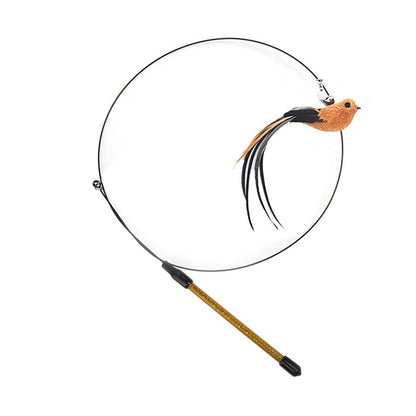 Steel Wire Feather Cat Teaser Stick