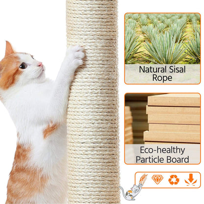 Yaheetech Cat Tree Cat Tower Cat Scratching Posts with Condo/Comfy Basket for Indoor Cats, 87cm Dark Grey