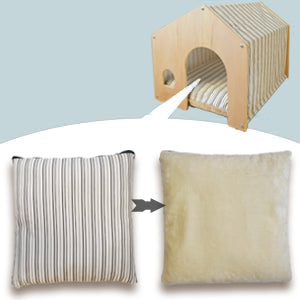 Mekidulu Cat house Wooden Cat den -Cardboard cat house(52X47X50CM)