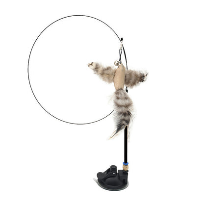 Steel Wire Feather Cat Teaser Stick